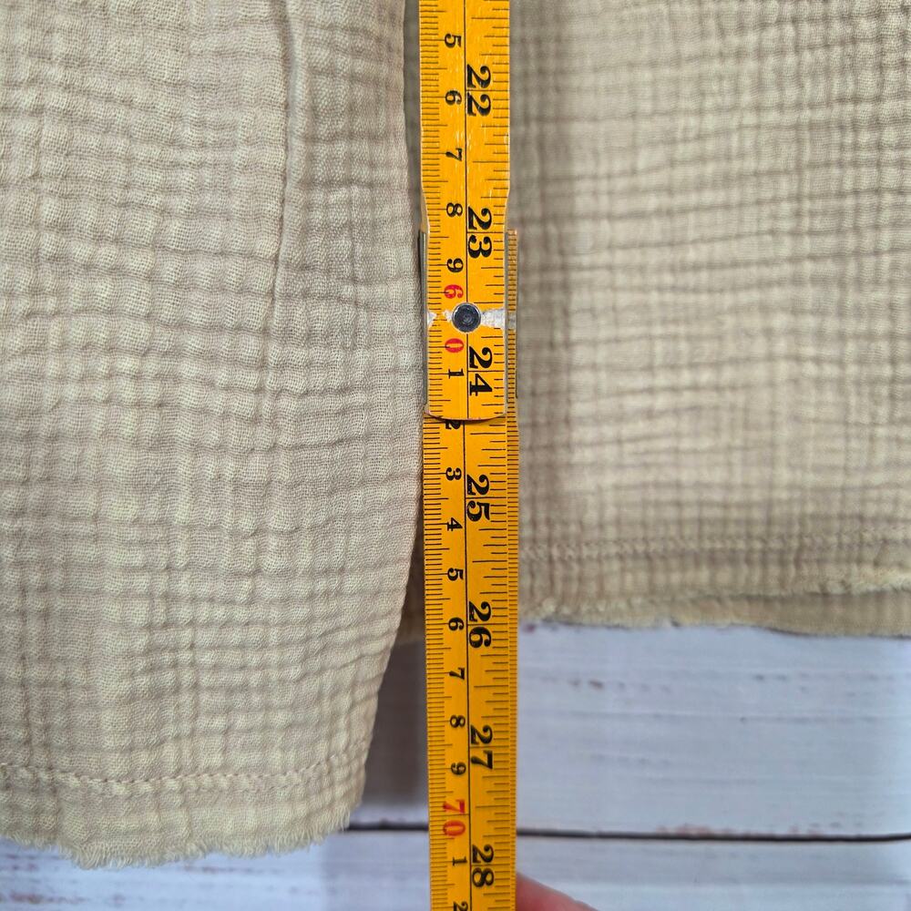 Zenana Wide-Leg Cotton Gauze Pants in Beige Women's size Large NEW - Picture 5 of 7